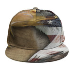 American Land Of Liberty Print Snapback Cap