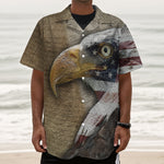 American Land Of Liberty Print Textured Short Sleeve Shirt