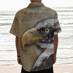 American Land Of Liberty Print Textured Short Sleeve Shirt