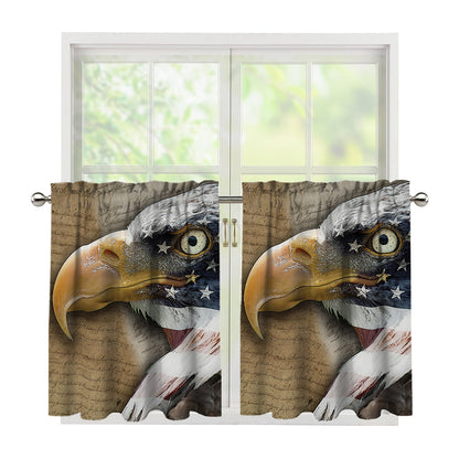 American Land Of Liberty Print Tier Curtains