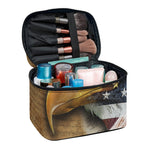 American Land Of Liberty Print Travel Makeup Bag