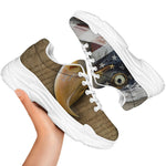 American Land Of Liberty Print White Chunky Shoes