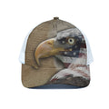American Land Of Liberty Print White Mesh Trucker Hat