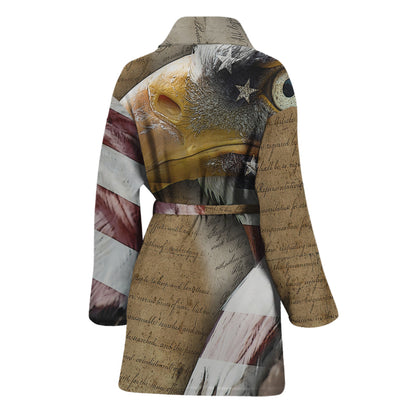 American Land Of Liberty Print Women's Bathrobe