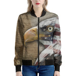 American Land Of Liberty Print Women's Bomber Jacket