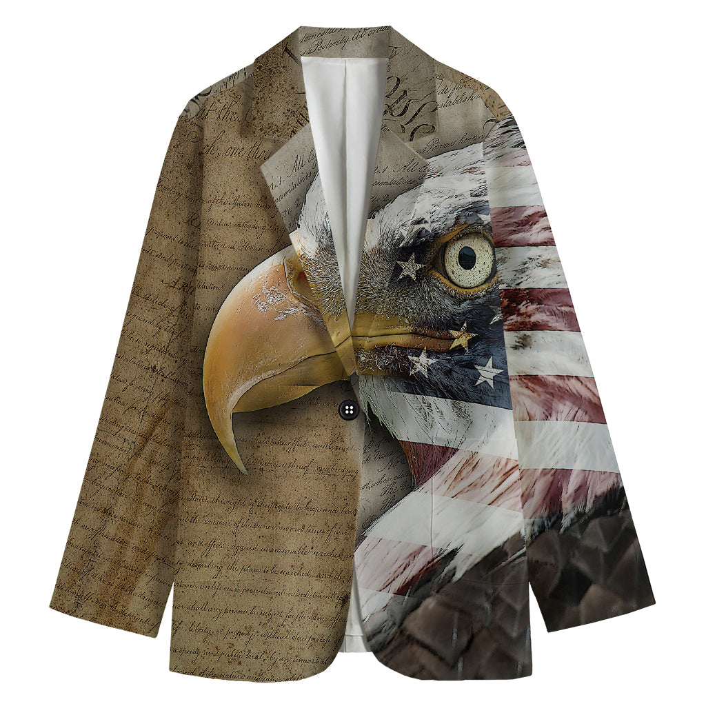 American Land Of Liberty Print Women's Cotton Blazer