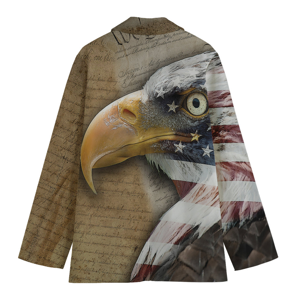 American Land Of Liberty Print Women's Cotton Blazer