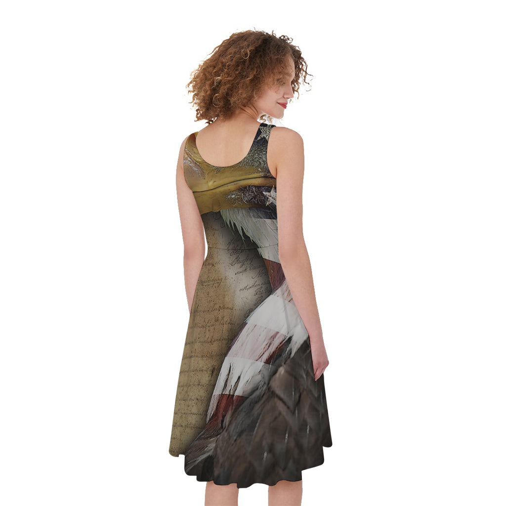 American Land Of Liberty Print Women's Sleeveless Dress
