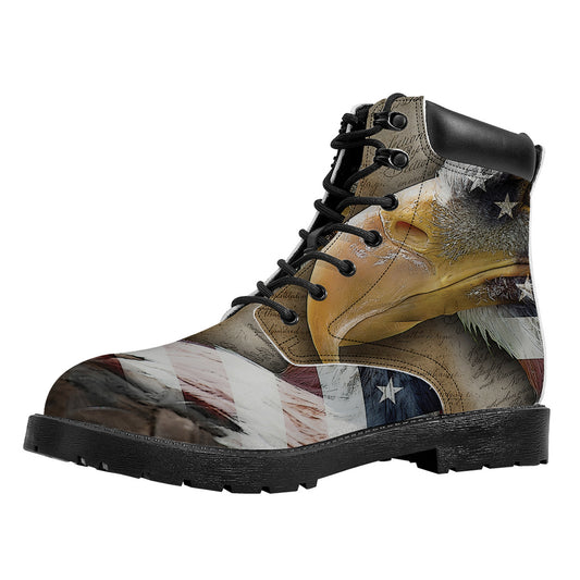 American Land Of Liberty Print Work Boots