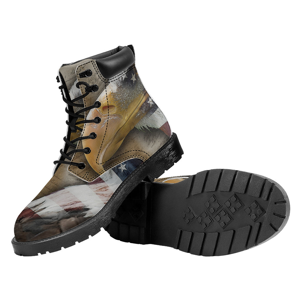 American Land Of Liberty Print Work Boots
