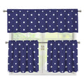 American Little Star Pattern Print 3 Piece Kitchen Curtains