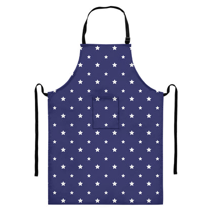 American Little Star Pattern Print Bib Apron With Pocket