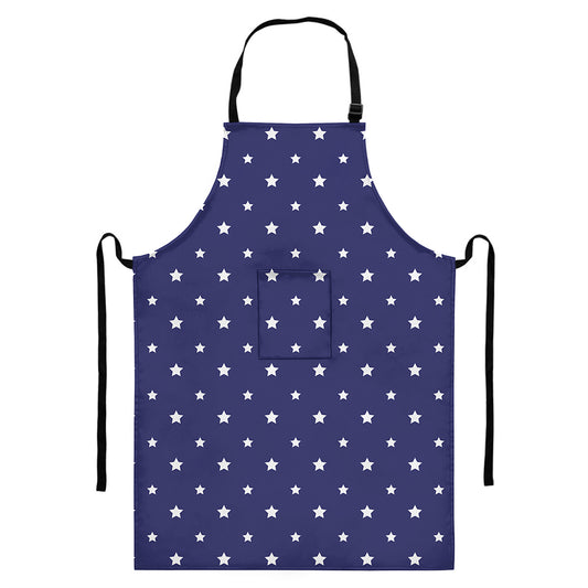 American Little Star Pattern Print Bib Apron With Pocket