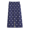 American Little Star Pattern Print Cotton Front Slit Maxi Skirt