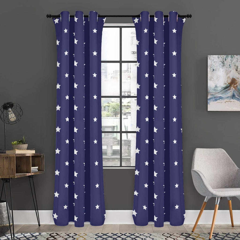 American Little Star Pattern Print Curtain