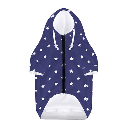 American Little Star Pattern Print Dog Zip Up Hoodie