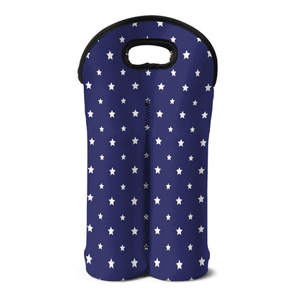 American Little Star Pattern Print Double Neoprene Wine Tote