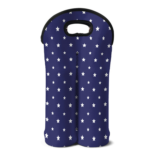 American Little Star Pattern Print Double Neoprene Wine Tote