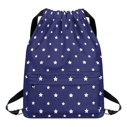 American Little Star Pattern Print Drawstring Backpack