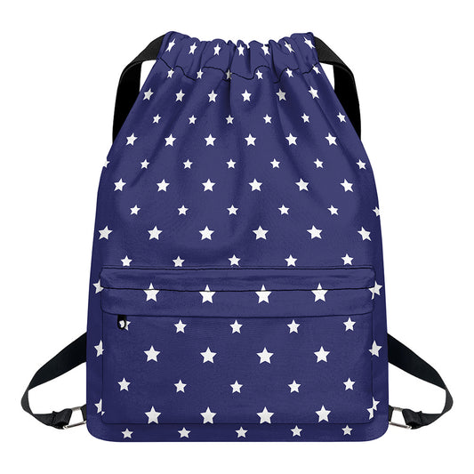 American Little Star Pattern Print Drawstring Backpack