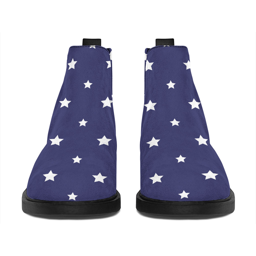 American Little Star Pattern Print Flat Ankle Boots