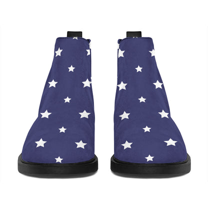 American Little Star Pattern Print Flat Ankle Boots