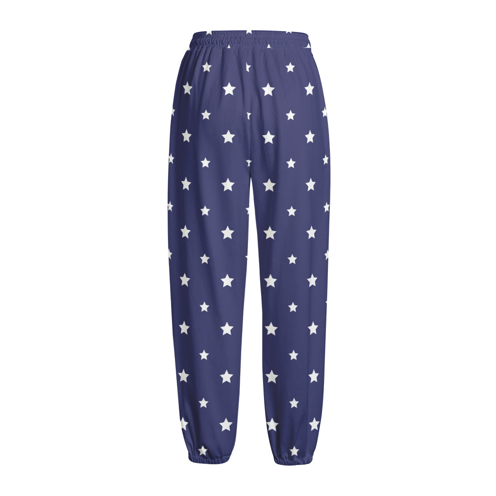 American Little Star Pattern Print Fleece Lined Knit Pants