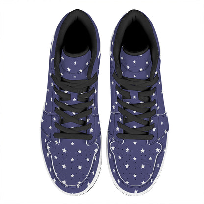 American Little Star Pattern Print High Top Leather Sneakers