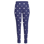 American Little Star Pattern Print High-Waisted Pocket Leggings