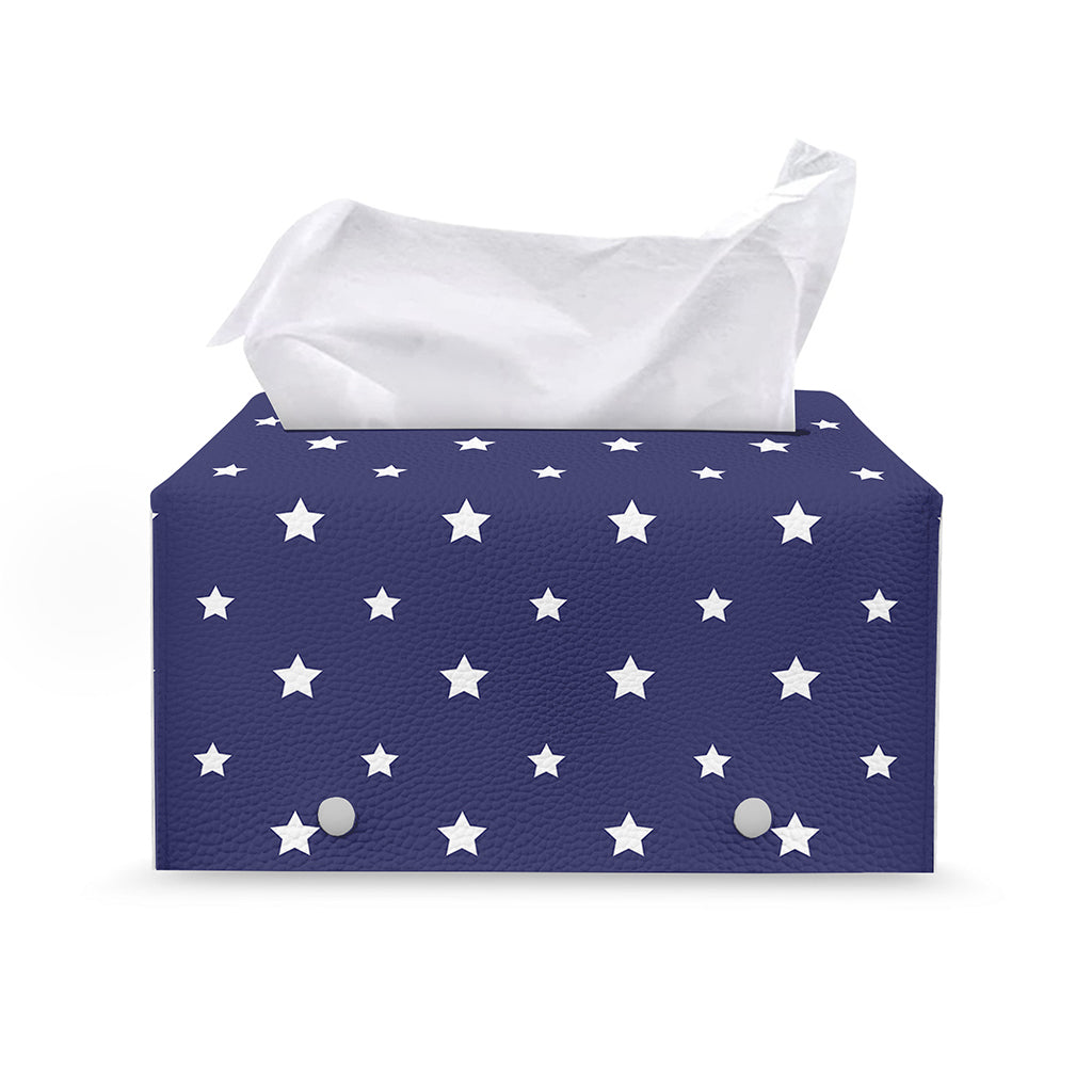 American Little Star Pattern Print Leather Tissue Box Cover