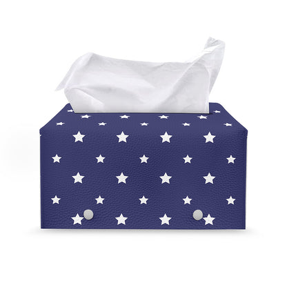 American Little Star Pattern Print Leather Tissue Box Cover