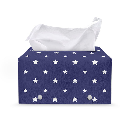 American Little Star Pattern Print Leather Tissue Box Cover