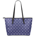 American Little Star Pattern Print Leather Tote Bag With Zipper