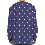 American Little Star Pattern Print Long Sleeve Baseball Jersey