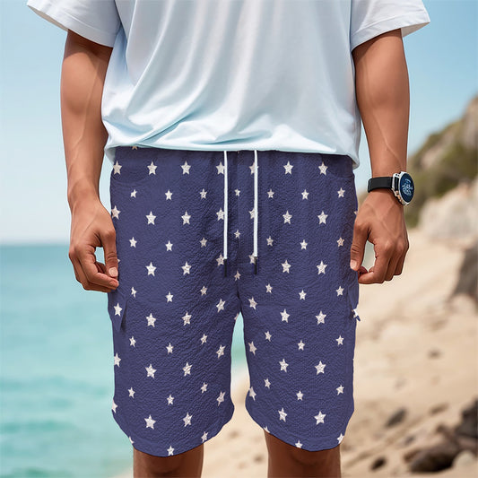 American Little Star Pattern Print Men's Cargo Shorts