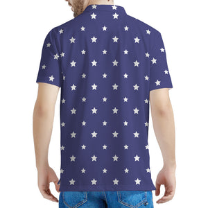 American Little Star Pattern Print Men's Polo Shirt