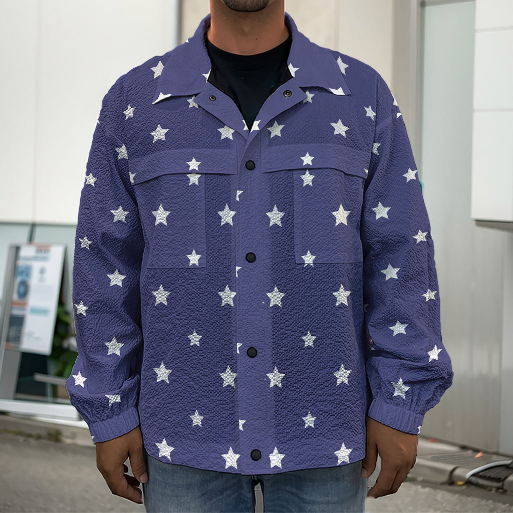 American Little Star Pattern Print Men's Shirt Jacket