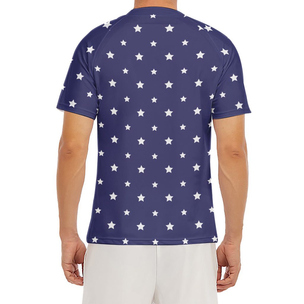 American Little Star Pattern Print Men's Short Sleeve Rash Guard