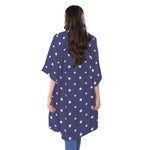 American Little Star Pattern Print Open Front Beach Cover Up