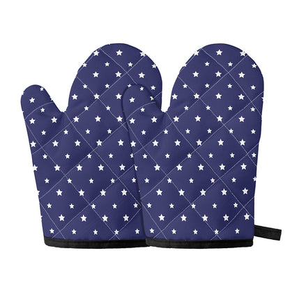 American Little Star Pattern Print Oven Mitts