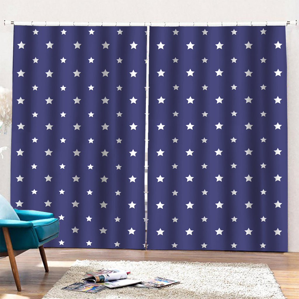 American Little Star Pattern Print Pencil Pleat Curtains