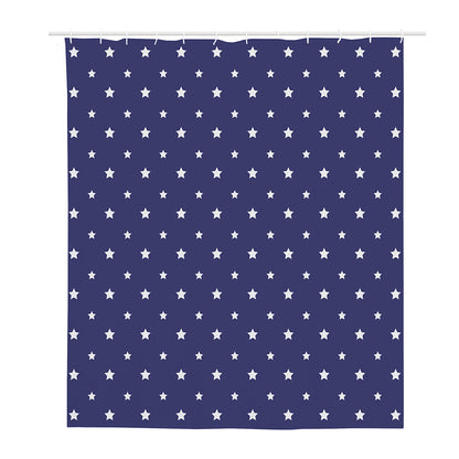 American Little Star Pattern Print Polyester Shower Curtain