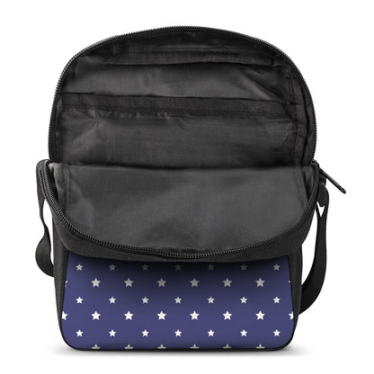 American Little Star Pattern Print Rectangular Crossbody Bag