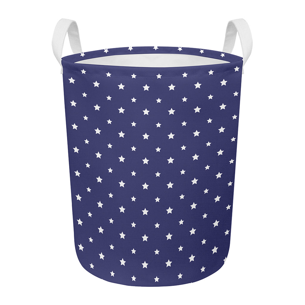 American Little Star Pattern Print Round Laundry Basket