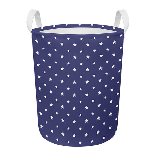 American Little Star Pattern Print Round Laundry Basket