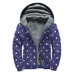 American Little Star Pattern Print Sherpa Lined Zip Up Hoodie