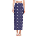 American Little Star Pattern Print Side Slit Maxi Skirt