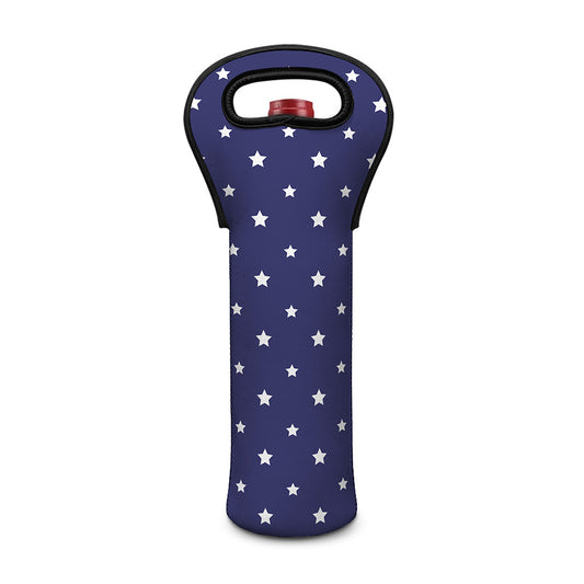 American Little Star Pattern Print Single Neoprene Wine Tote