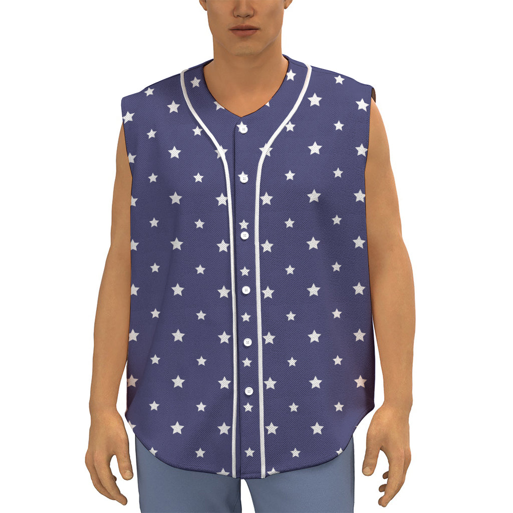 American Little Star Pattern Print Sleeveless Baseball Jersey