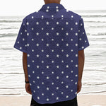 American Little Star Pattern Print Textured Short Sleeve Shirt